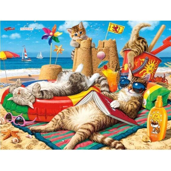 Buffalo Games Cats Beach Comber 750 pc Jigsaw Puzzle - Picture 2 of 8